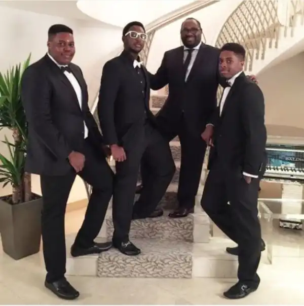 Dele Momodu And His 3 Sons Pose In Suit